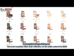 Kursi Kulit Hitam 360 Pintu Kontemporer Untuk Perabot Kantor