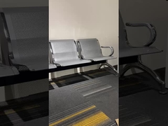 Kerangka baja 3 kursi kursi tunggu tahan lama nyaman untuk ruang tunggu lounge