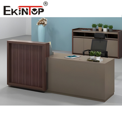 Meja Penerimaan Mebel Mewah Bahan Papan Melamin MDF yang Dapat Diperpanjang