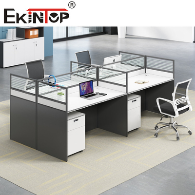 Meja Workstation Modular yang Dikombinasikan Secara Bebas Furnitur Partisi Kantor Modern