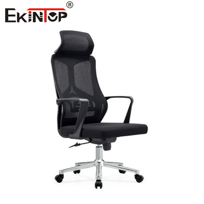 Kursi Kantor Hitam Tinggi Belakang Mesh Dengan Rotasi Ketinggian Pendongkrak Kepala yang Bisa Disesuaikan