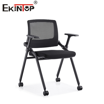 Kursi Latihan Hitam dengan Armrest Bahan Mesh Bernafas dan Backrest Mesh