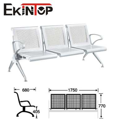 Kursi Tunggu Stainless Steel 3 Kursi Untuk Rumah Sakit Bandara Umum