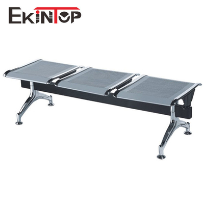 Kursi Tunggu Rumah Sakit Bandara Bahan Besi Stainless Steel 3 Seater