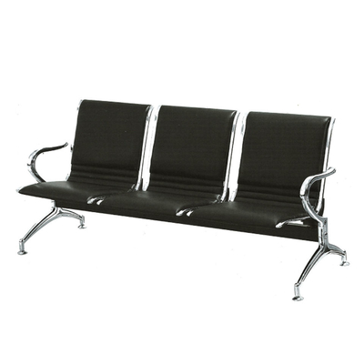 3 Seater Kursi Tunggu Bahan Baja Dilapisi Bubuk Untuk Sekolah Bandara Umum