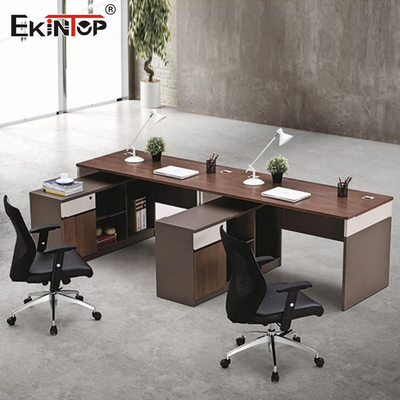 Bilik Meja Kantor Multifungsi, Meja Workstation Kayu Untuk Petugas Kantor