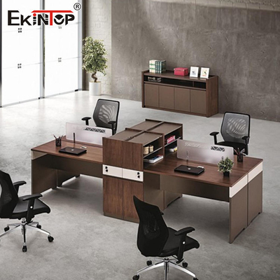 Bilik Meja Kantor Multifungsi, Meja Workstation Kayu Untuk Petugas Kantor