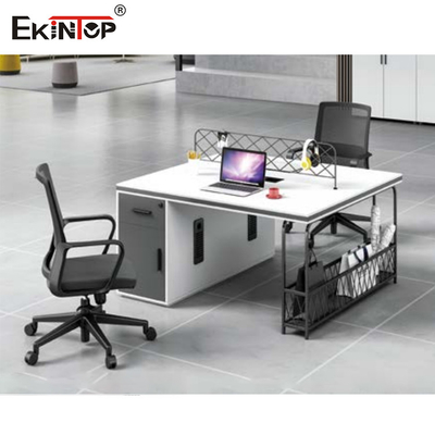 Convertible 2 Person Computer Workstation Revolving Melamin Board Material