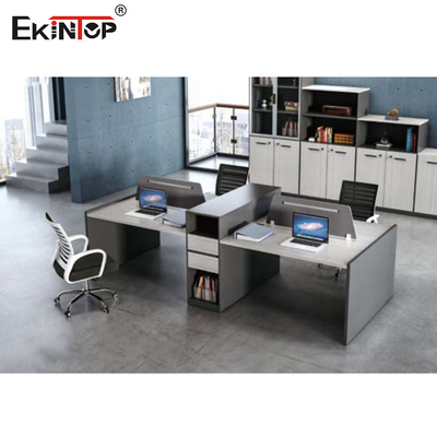 Workstation Kantor 6 Kursi Multifungsi yang Dapat Diperpanjang Dengan Penyimpanan Samping ODM