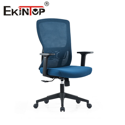 Blue Swivel Mesh Back Ergonomic Office Chair Serbaguna Untuk Pekerjaan Kantor