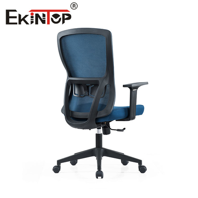 Blue Swivel Mesh Back Ergonomic Office Chair Serbaguna Untuk Pekerjaan Kantor