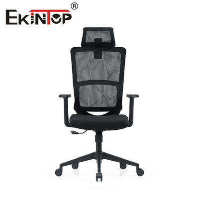 OEM ODM Kursi Ergonomis Tinggi Kembali, Kursi Mesh Hitam Dengan Sandaran Tangan Tetap