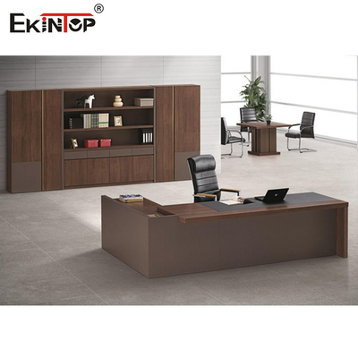 Meja Meja Kantor MDF Mewah Untuk Direktur CEO Permukaan Lukisan Veneer