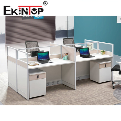 Perabot Kantor Workstation 4 Kursi Komersial Modern Bersertifikat ISO9001