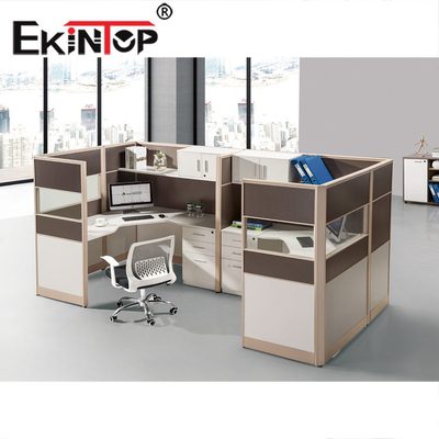 Modern 4 Person Office Workstation Modular Multifungsi Untuk Bengkel Sekolah