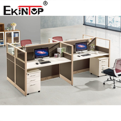 Modern 4 Person Office Workstation Modular Multifungsi Untuk Bengkel Sekolah