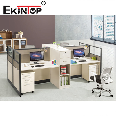Modern 4 Person Office Workstation Modular Multifungsi Untuk Bengkel Sekolah