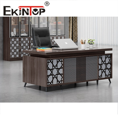 Set Meja Kantor Manajer Eksekutif CEO Berbentuk L Meja Kantor Modern