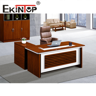 Meja Eksekutif Atas Kayu Veneer Dan Kursi Set Meja Kantor Kayu Dengan Lemari Arsip