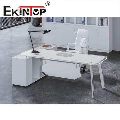 Meja Kaca Tempered Kantor Modern Meja Kaca Persegi Panjang Besar SGS