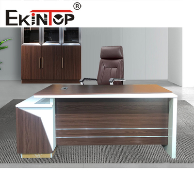 OEM ODM L Bentuk Meja Kantor Meja Kantor Eksekutif Kayu Oak