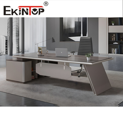 SGS Modern L Berbentuk Meja Kantor Kaki Meruncing Mengkilap Anti Air
