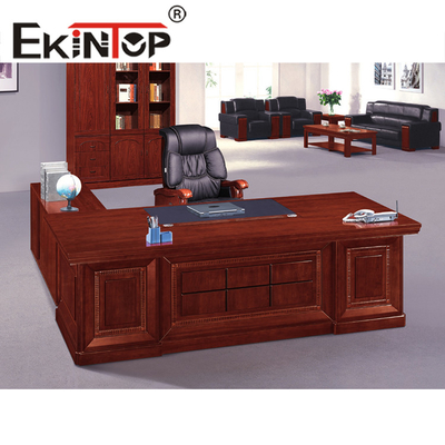 Meja Kantor Eksekutif Atas Veneer Kayu Untuk Supervisor Manajer Bos