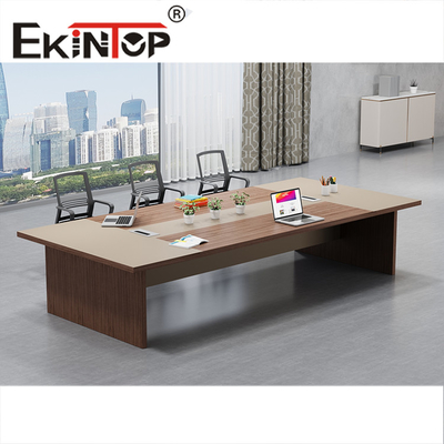 Meja Konferensi Modern Tahan Air 58mm Tebal Meja Papan Melamin