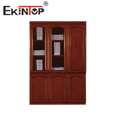 Lemari Arsip Kantor Kompak Lemari Penyimpanan Kayu Cat Warna Walnut