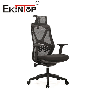 Kursi Mesh Sandaran Tangan Hitam yang Dapat Disesuaikan Mid Back Task Mesh Chair Dengan Dukungan Lumbar