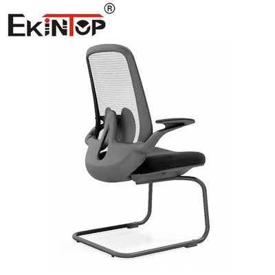 Basis Besi Modern Kain Jala Kursi Putar Kursi Kantor Belakang Tinggi Hitam Dengan Sandaran Kepala
