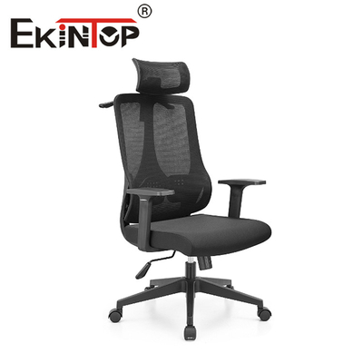 Kursi Kantor Jala Tinggi Kembali Tinggi Ergonomis Hitam Dengan Sandaran Kepala