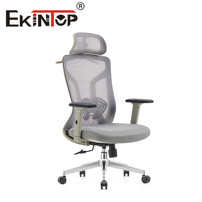 Abu-abu Ergonomis Kursi Jala Adjustable Tinggi Kembali Kursi Kantor Eksekutif
