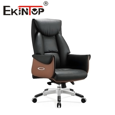 Kursi Kulit Kantor Ekintop Putar Dapat Disesuaikan Gaya Modern OEM ODM