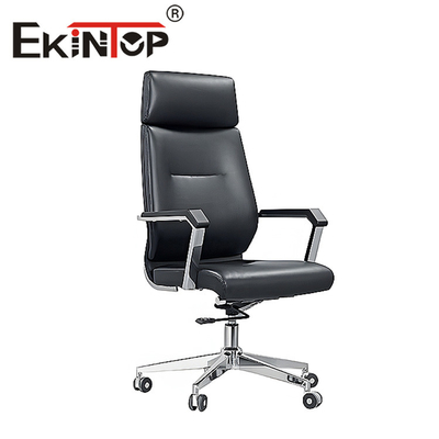 Kursi Kantor Kulit Asli yang Dapat Disesuaikan Ergonomis Gaya Modern OEM