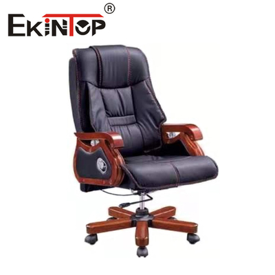 Morden Manager Leather Swivel Executive Office Chair Kursi Empuk PU Dapat Disesuaikan