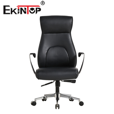 Kursi Kulit Kantor Mewah PU Kursi Eksekutif Ergonomis Putar Pabrikan OEM