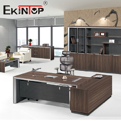 Meja Kantor Modern Mewah Meja Kayu Dengan Laci Meja Kantor Eksekutif Bos CEO