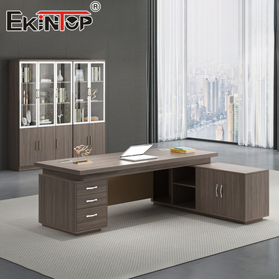 Manajer Komersial CEO Bentuk L Meja Kantor Ergonomis Awet Tahan Lama