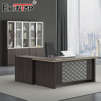 Manajer CEO Furnitur Meja Kantor Kayu Bentuk L Ramah Lingkungan 1.2M 1.8M 2.0M