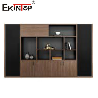 Set Perabot Kantor Kayu Solid yang Disesuaikan Set Lemari Arsip Meja Gaya Modern