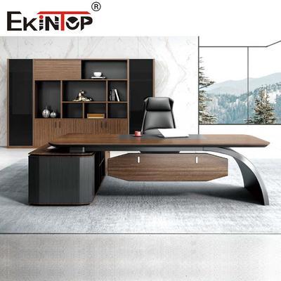 Set Perabot Kantor Kayu Solid yang Disesuaikan Set Lemari Arsip Meja Gaya Modern