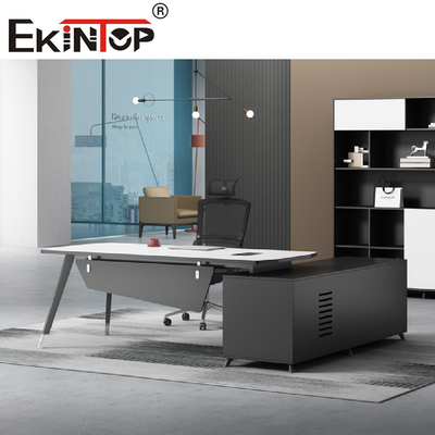 Perabot Kantor Gaya Modern Meja Kursi Berkontur L Berbentuk Meja Kantor Eksekutif