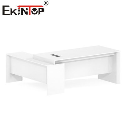 Meja Perabot Kantor Modern Putih Meja Eksekutif Berbentuk L MDF