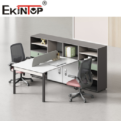 Bilik yang Dapat Dibongkar Partisi Workstation Kantor Menulis Meja Komputer Untuk 2-8 Orang
