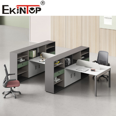 Bilik yang Dapat Dibongkar Partisi Workstation Kantor Menulis Meja Komputer Untuk 2-8 Orang
