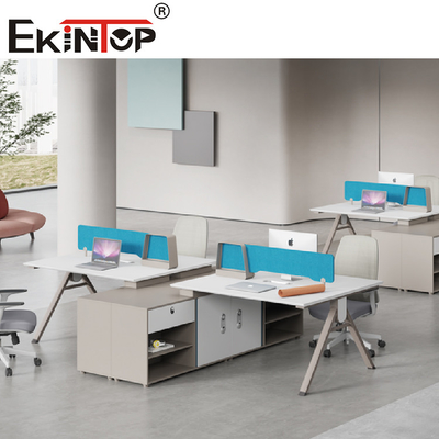 Perabot Kantor Stasiun Kerja Modern Meja Stasiun Kerja Terbuka Modular 2-6 Kursi