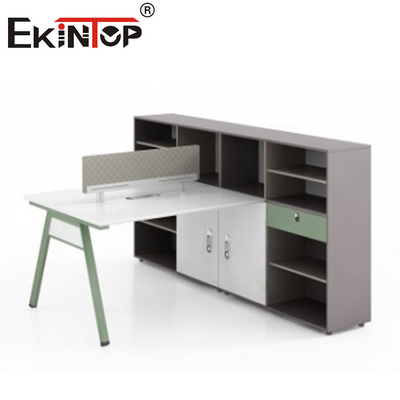 Perabot Komersial Workstation Kantor Staf Tinggi Meja Persegi Panjang Yang Dapat Disesuaikan
