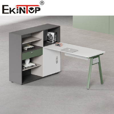 Perabot Komersial Workstation Kantor Staf Tinggi Meja Persegi Panjang Yang Dapat Disesuaikan