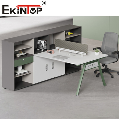 Perabot Komersial Workstation Kantor Staf Tinggi Meja Persegi Panjang Yang Dapat Disesuaikan